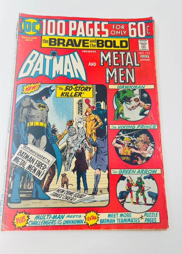 DC - Brave and The Bold Issue 113 Bronze Age Comic Batman & Metal Men (1974)