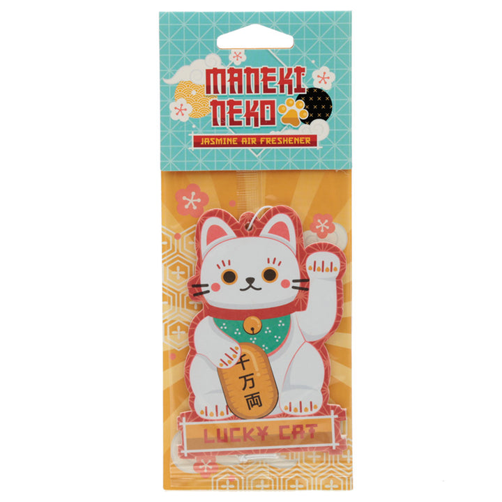 White Maneki Neko Lucky Cat Jasmine Scented Air Freshener AIRF101-0