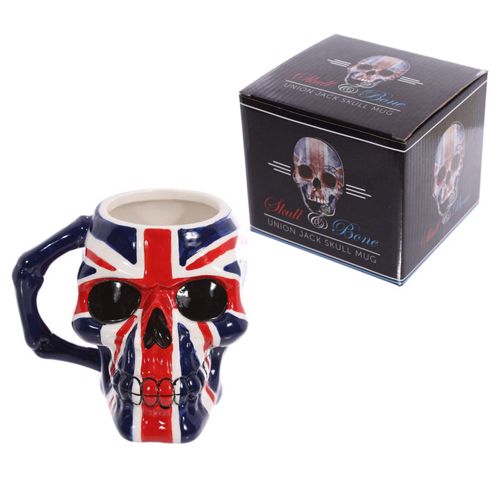 Ceramic Shaped Head Mug - Czechia Flag Skull MUG218-0