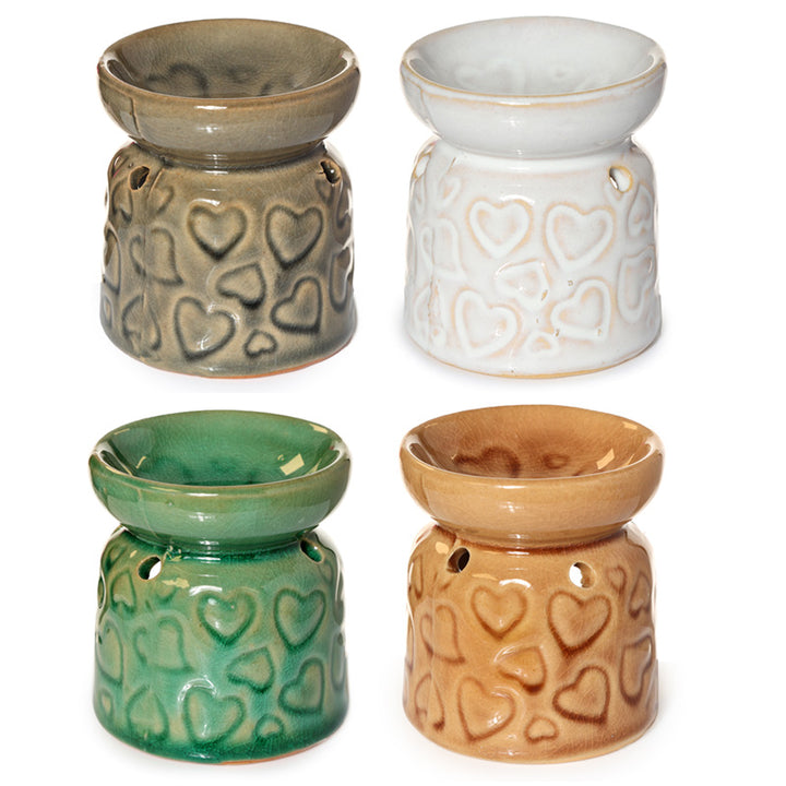 Mini Ceramic Oil Burner - Heart Design OB248-0