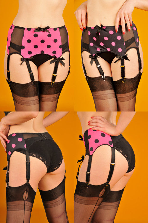 Stockings and Romance - Dorothy Polka Dot Suspender Belt by Grin Entertainment Store Stockings and Romance - Dorothy Polka Dot Suspender Belt by Grin Entertainment Store