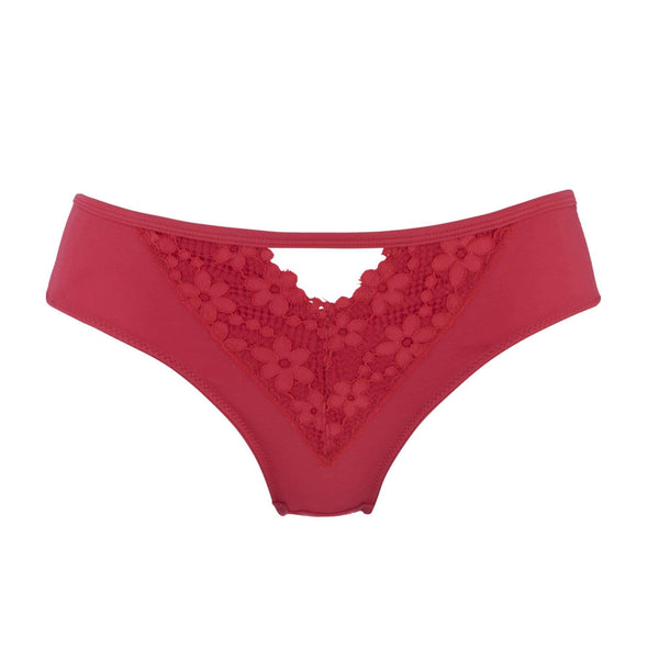 Passion Red - Silk & Organic Cotton Brief by Juliemay Lingerie