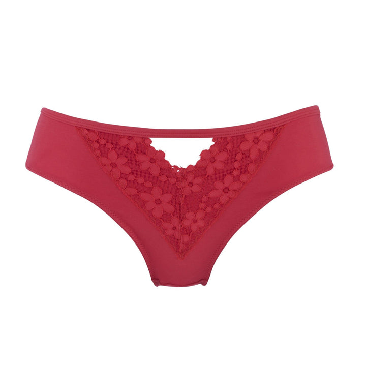 Passion Red - Silk & Organic Cotton Brief by Juliemay Lingerie