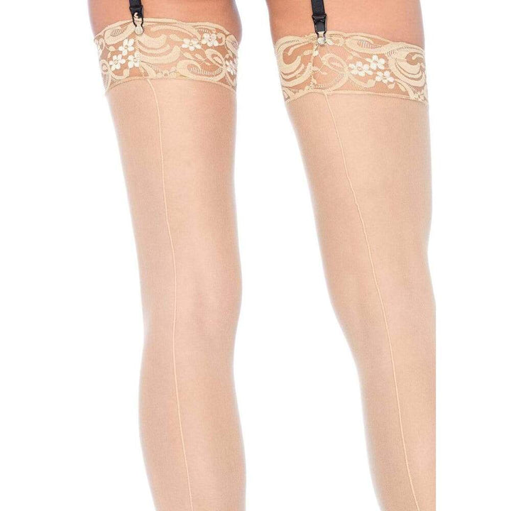 Leg Avenue Sheer Stockings With Backseam Nude UK 6 to 12 by Leg Avenue Lingerie