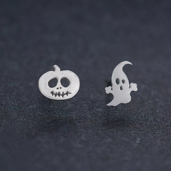 Ghost and Pumpkin Stud Earrings-1