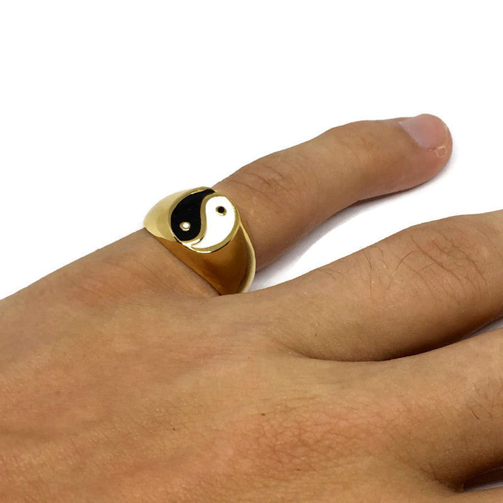Yin Yang Steel Signet Ring-1