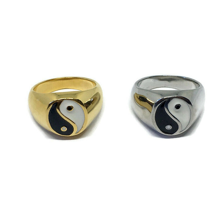 Yin Yang Steel Signet Ring-2