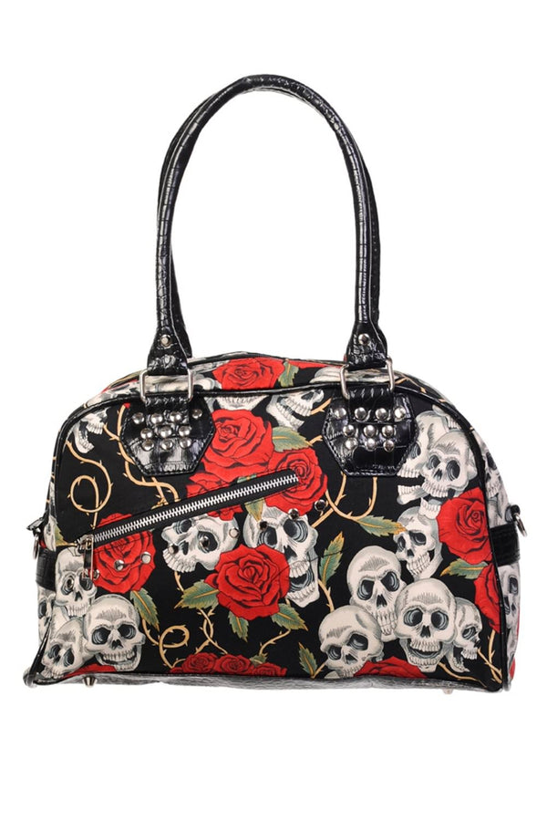 Skull Roses Handbag by Lost Queen