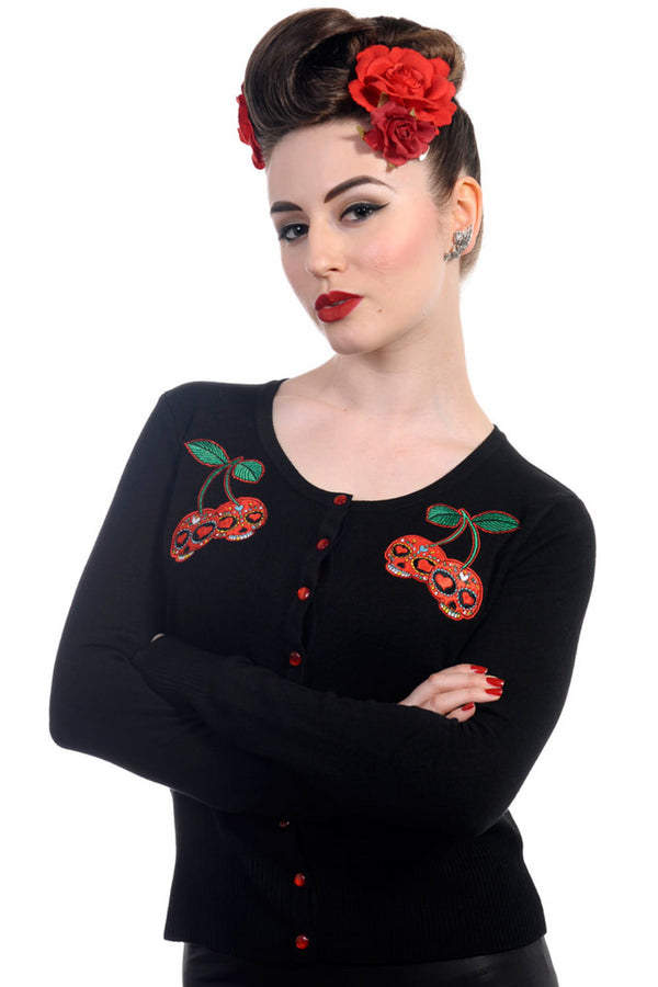 Black Cherry Skulls Cardigan