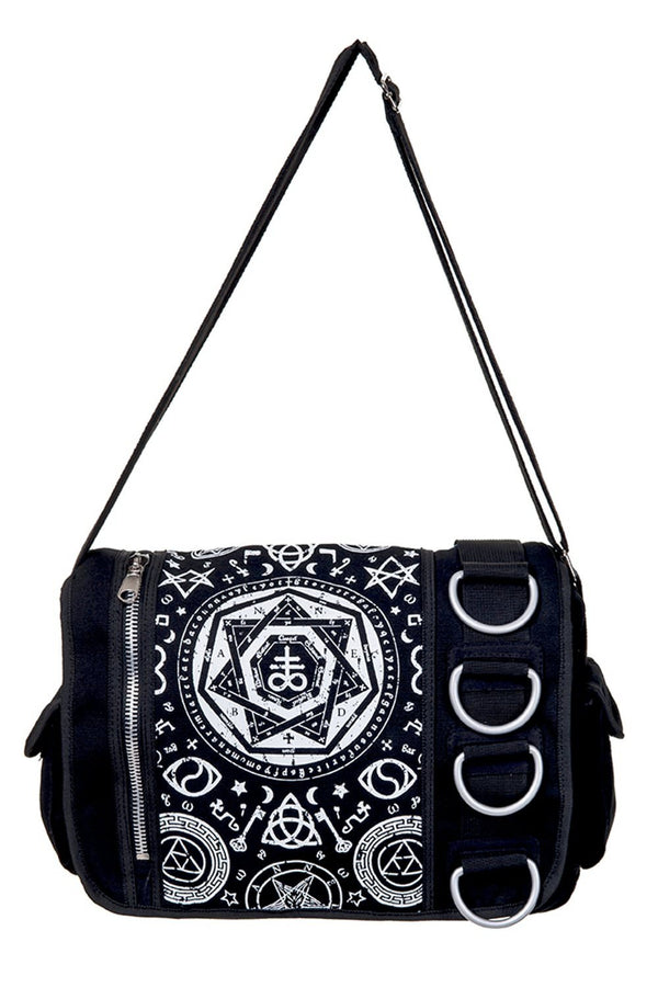 Pentagram Black Messenger Bag by Banned Apparel