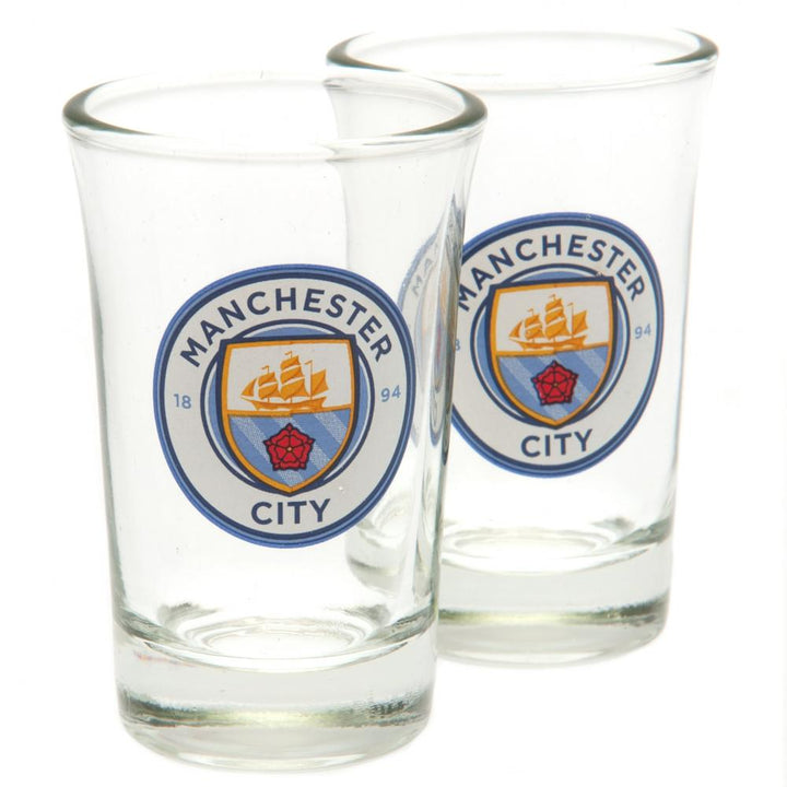 Manchester City FC 2pk Shot Glass Set by Football>Premier League>Manchester City FC