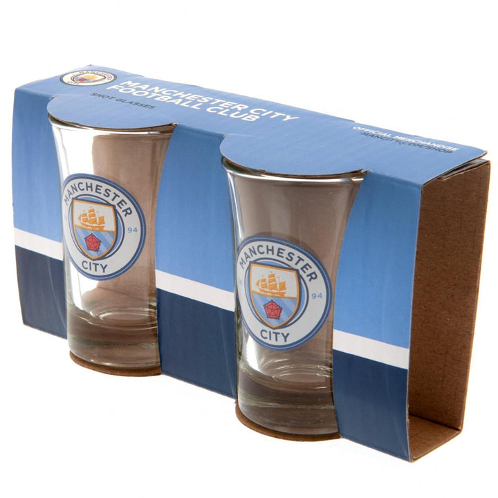 Manchester City FC 2pk Shot Glass Set by Football>Premier League>Manchester City FC