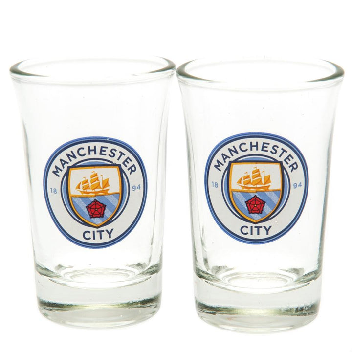 Manchester City FC 2pk Shot Glass Set by Football>Premier League>Manchester City FC