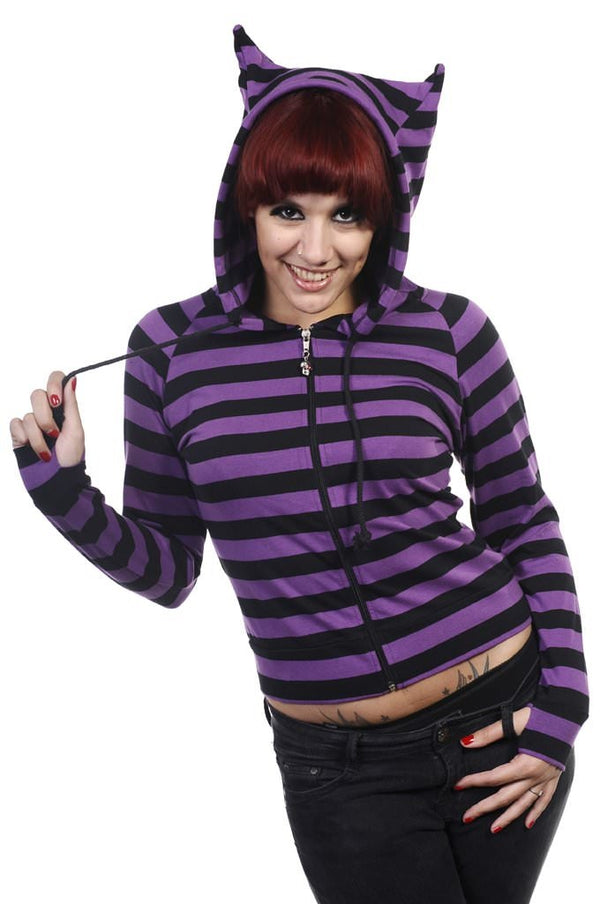 Cat Ears Striped Hoodie