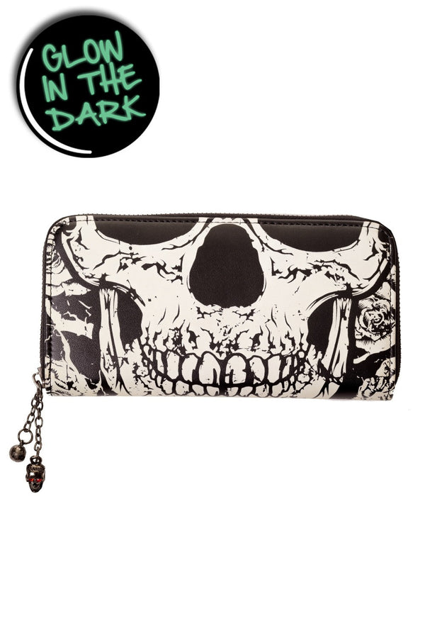 Black Skull Face Wallet by Lost Queen