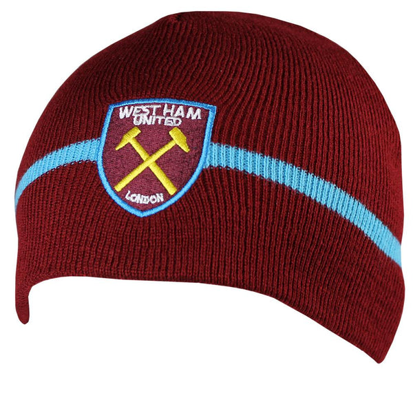 West Ham United FC Stripe Beanie by Football>Premier League>West Ham United FC