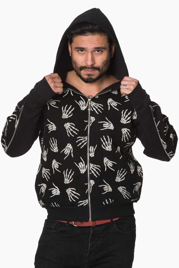 Black Skeleton Hands Hoodie