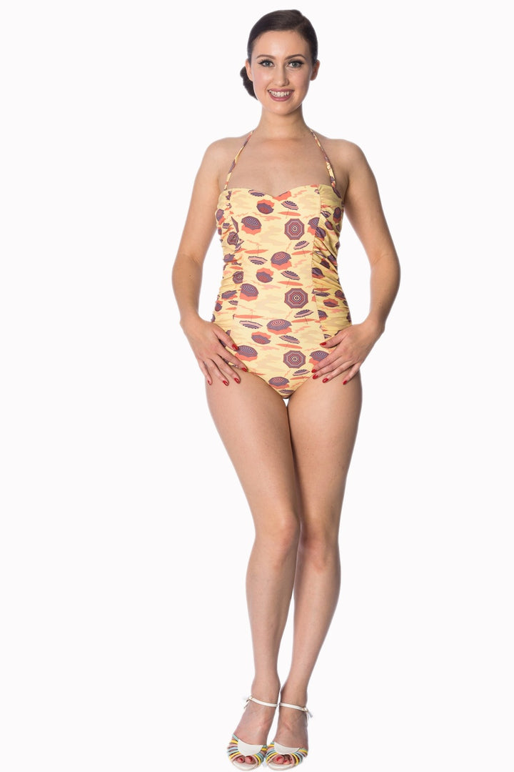 PARASOL RUCHING SWIMSUIT by Banned Apparel