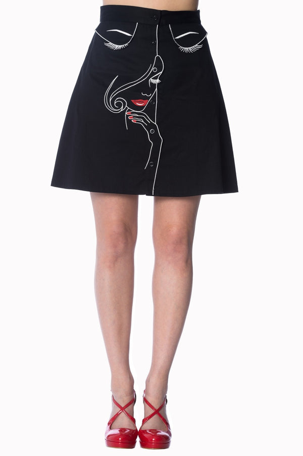 MODEL FACE SKIRT by Banned Apparel