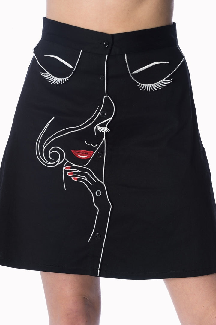 MODEL FACE SKIRT by Banned Apparel