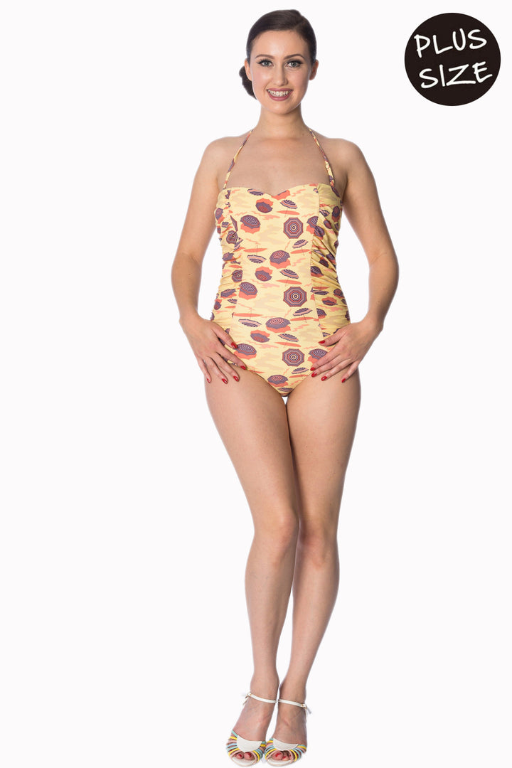 PARASOL RUCHING SWIMSUIT by Banned Apparel