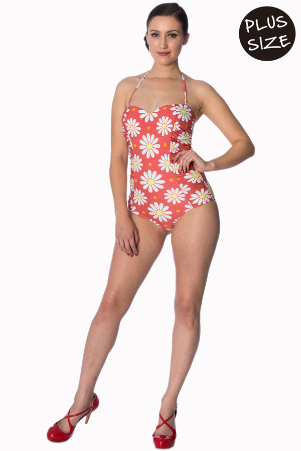 CRAZY DAISY HALTER SWIMSUIT