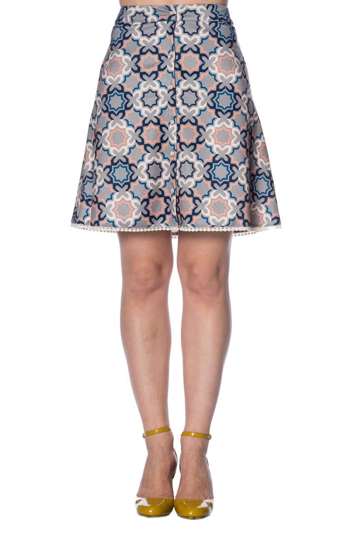 70S TILE SKIRT by Banned Apparel