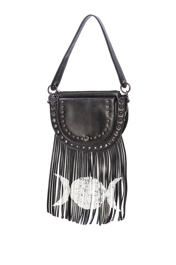 VALONIA TRIPLE MOON FRINGE BAG