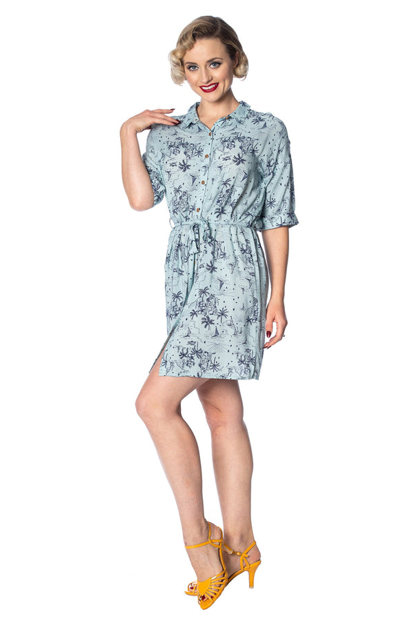 SANTORINI DREAMS RELAXED SHIRTDRESS by Banned Apparel