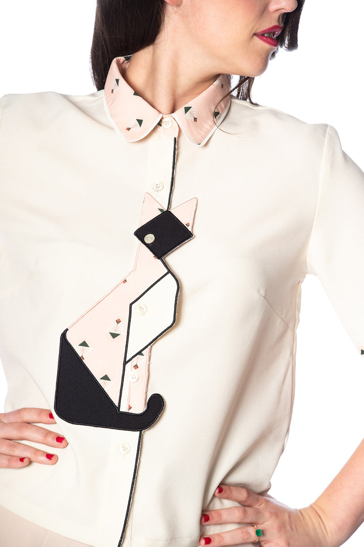 GEO CAT BLOUSE by Banned Apparel