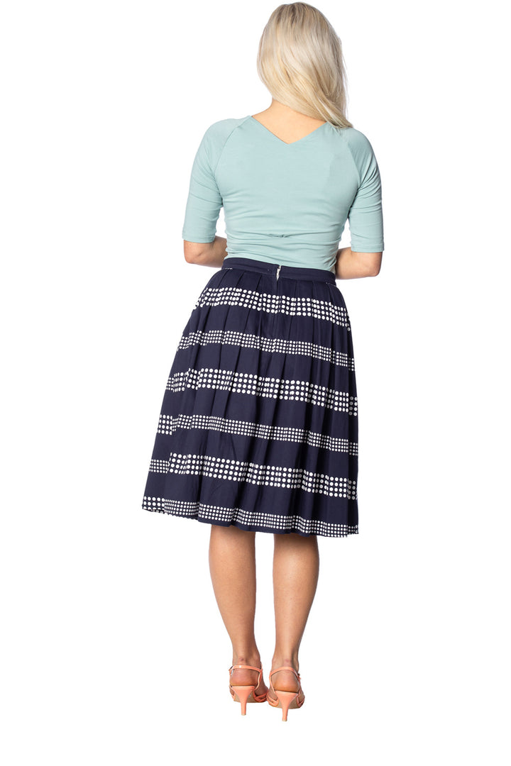 SAIL AWAY PLEATS PLEASE SKIRT by Banned Apparel