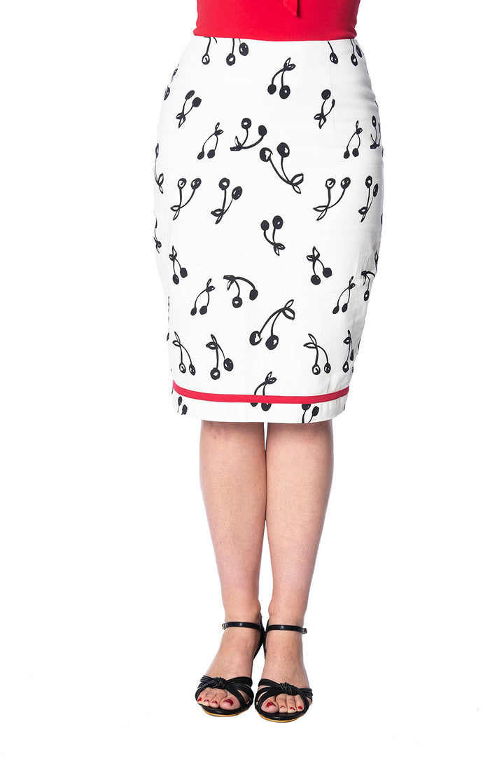 CHERRY POP PENCIL SKIRT by Banned Apparel