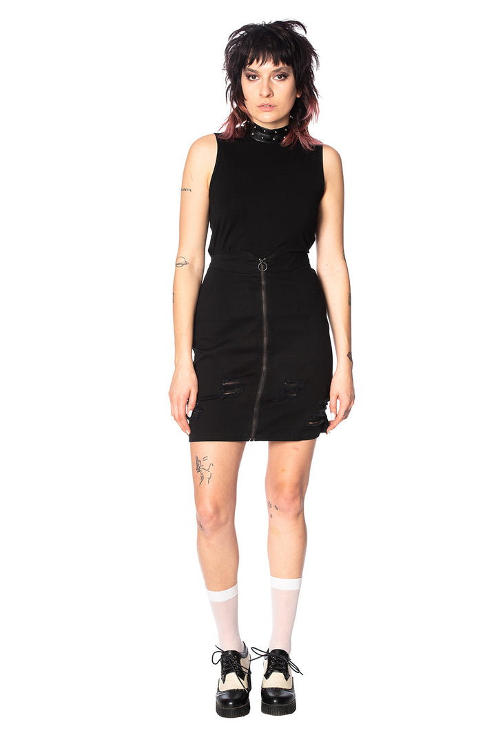 TRASHED & RAGGED SKIRT by Banned Apparel