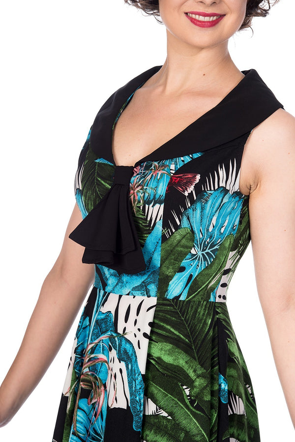 Banned Apparel - Blue Tropics Dress by Banned Apparel