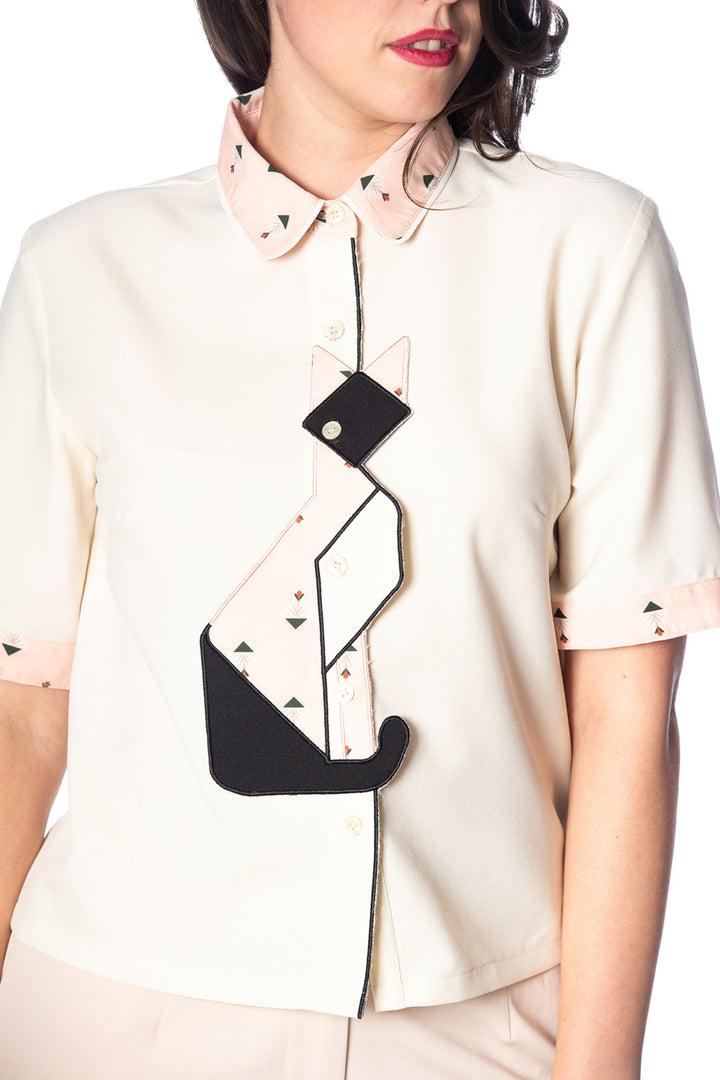 GEO CAT BLOUSE by Banned Apparel