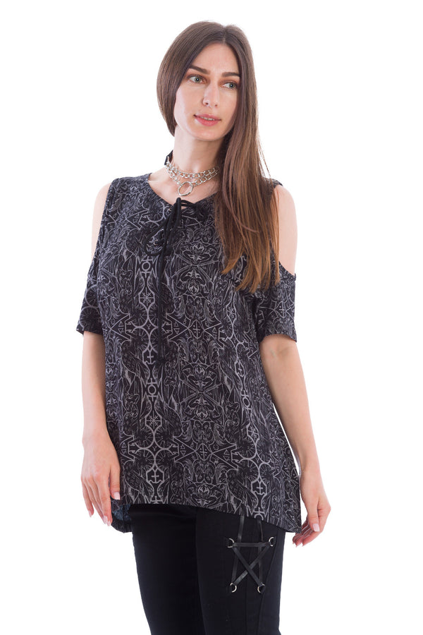 ESOTERIC COLD SHOULDER TOP