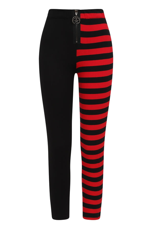 HALF BLACK HALF STRIPES LEGGINGS