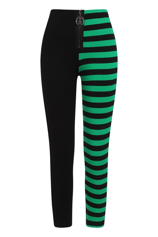 HALF BLACK HALF STRIPES LEGGINGS