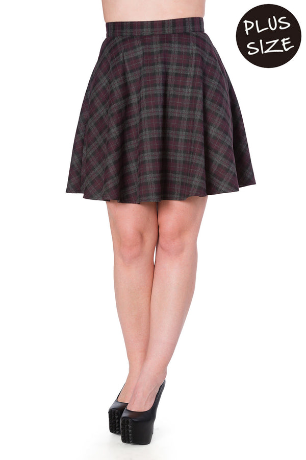 ROCK CHECK FLARED SKIRT