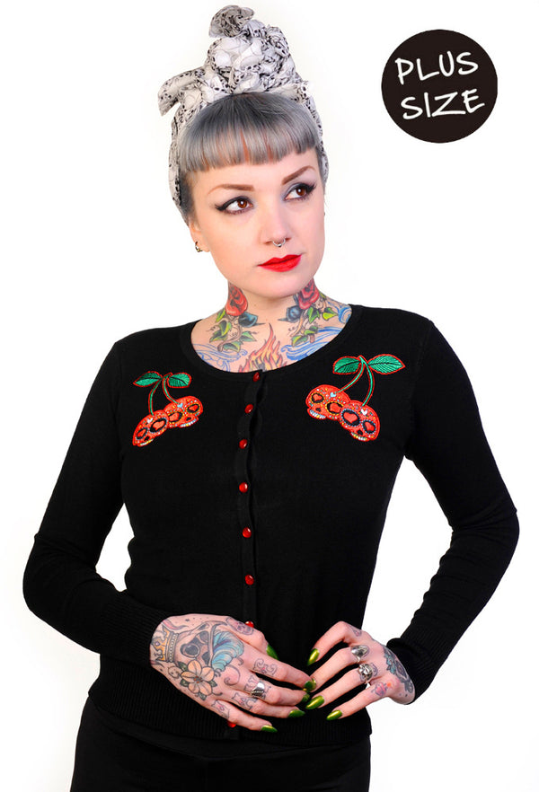 Black Cherry Skulls Cardigan