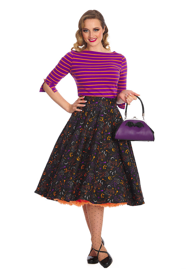 ALL HALLOWS CAT SWING SKIRT