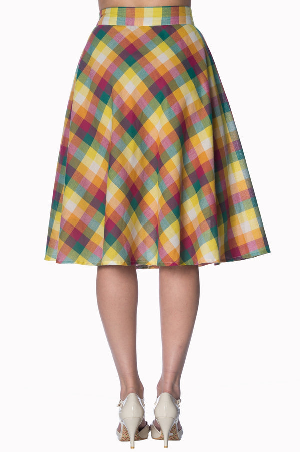 RAINBOW CHECK SKIRT