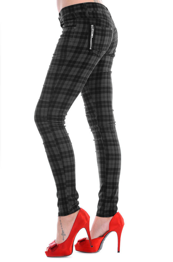 Red Check Plus Size Skinny Jeans