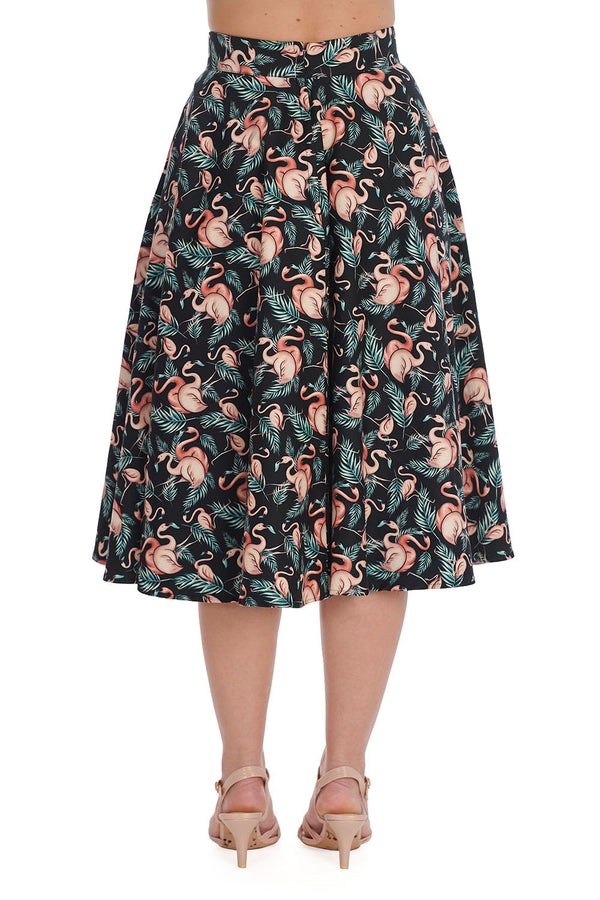 TROPICAL FLAMINGO SWING SKIRT