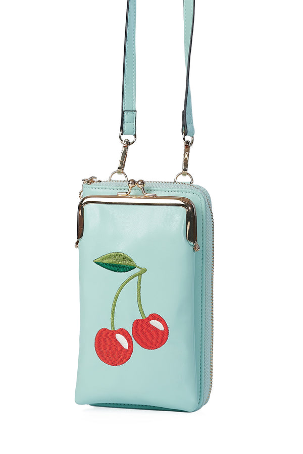 CHERRY PIE CROSS BODY PHONE BAG by Banned Apparel