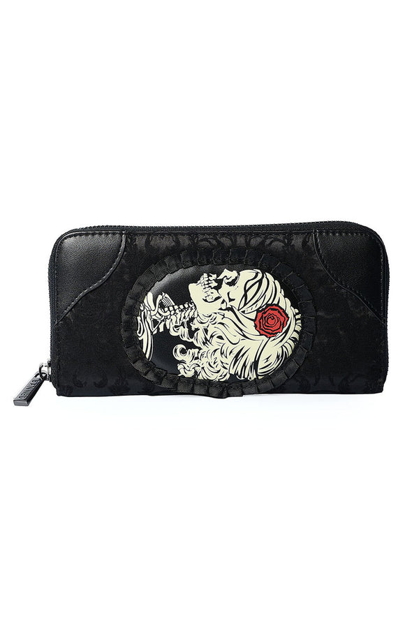 Vine Black Cameo Lady Lace Wallet by Lost Queen