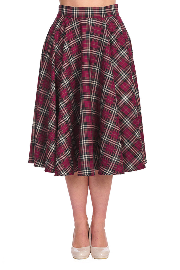 WINTER CHECK SWING SKIRT