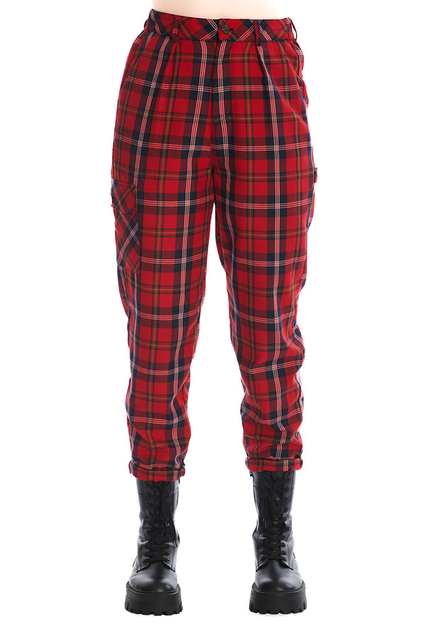 NORVAL TAPERED TARTAN TROUSERS