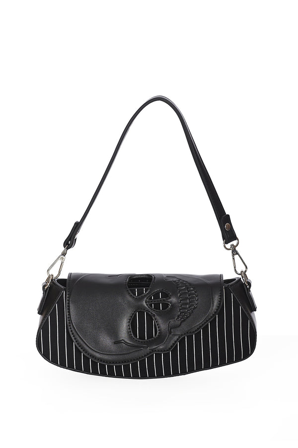 BLACK CORE PINSTRIPE SHOULDER BAG