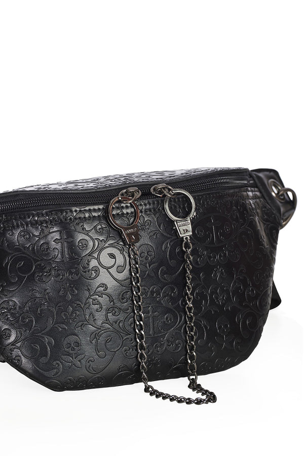 DAMIEN EMBOSSED SHOULDER POUCH BAG